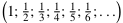 (1; 1⁄2; 1⁄3; 1⁄4; 1⁄5; 1⁄6; ...)